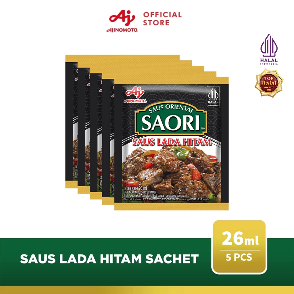 SAORIÂ® Saus Lada Hitam 5pcs Pedas Gurih
