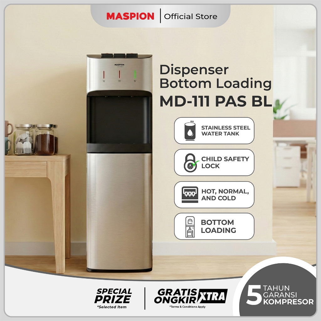 Maspion Standing Dispenser Bottom Loading Hot Cold & Normal MD-111 PAS BL