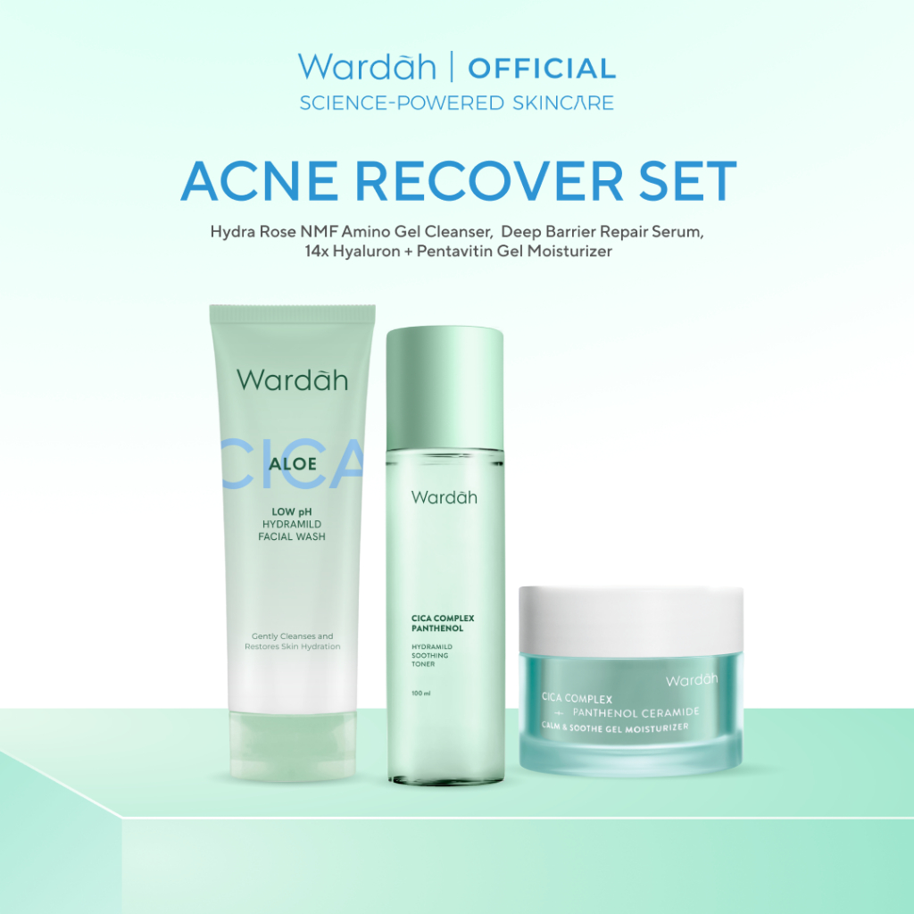 WARDAH Paket 3 pcs Gel Moisturizer, Facial Wash, dan Serum - Bright Radiant, Bright Glowing, Calm Acne, Hydrated Plump, Nature Daily, Renew You, Lightening, Nature Daily Cica Aloe - Skincare - Gambar 4