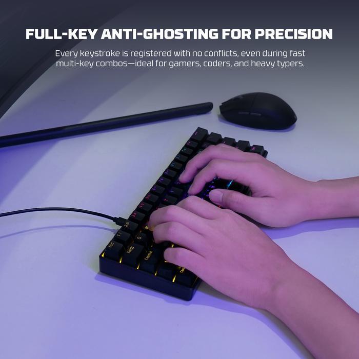 FANTECH Atom61 / Atom-61 MK211/ MK-211 Gaming Keyboard Wired Mechanical Static RGB - Gambar 3