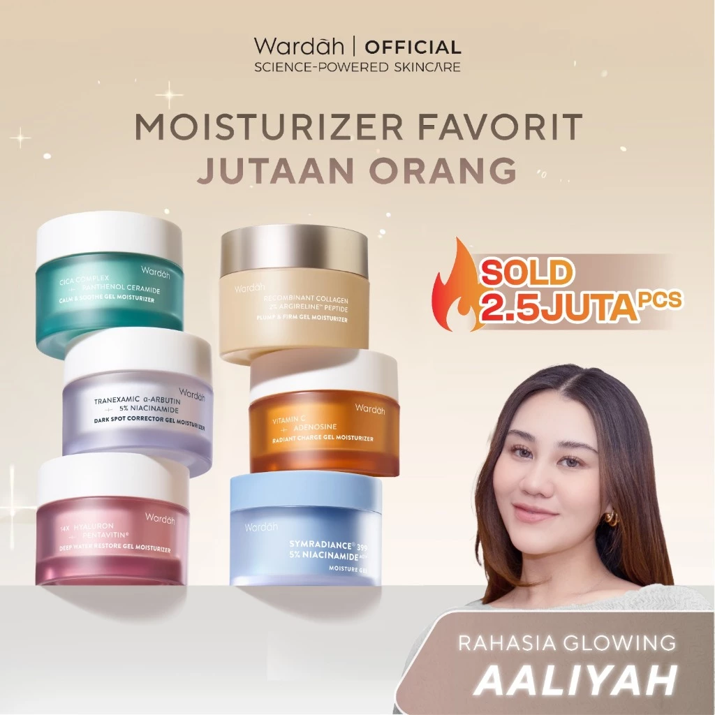 WARDAH Gel Moisturizer Series 30 g - Calming, Brightening, Soothing, Clarifying, Refining, Correcting, Revitalizing, Anti Aging, Oily Skin, Acne Free, Barrier Repair, Dull Skin, Hyperpigmentation, Skin Radiance, Dark Spot, Wrinkle - Skincare - Gambar 4