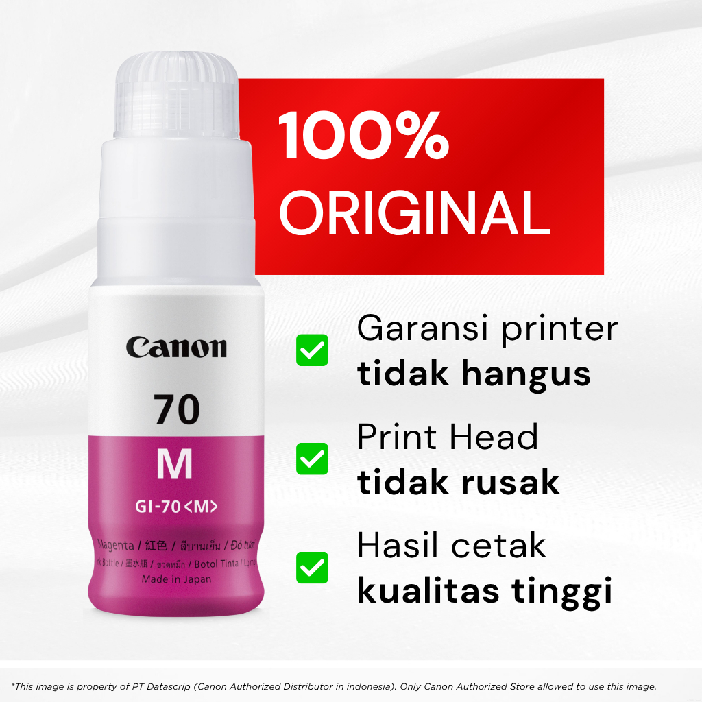FixPrint 100% ORIGINAL Tinta Canon GI 70 Magenta - Printer G5070 G6070 G7070 - Gambar 2