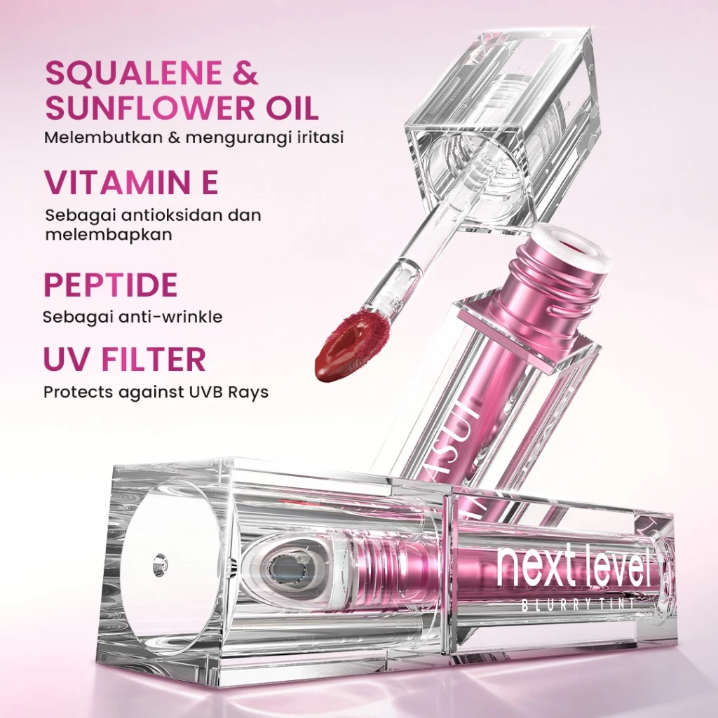 [NEW SHADES] Hanasui Next Level Blurry Tint - Lip Tint Watery To Blur Lightweight Tahan Lama Velvet Finish Powdery Tint Blurring Effect Stain Lasting Up to 8H Lip Stain Lipgloss Liptint Lipstik Lipcream Lip Matte Makeup Official Store - Gambar 3