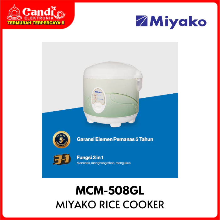MIYAKO Magic Warmer Plus Rice Cooker 1,8 Liter 3in1Green Line MCM-508GL - Gambar 3