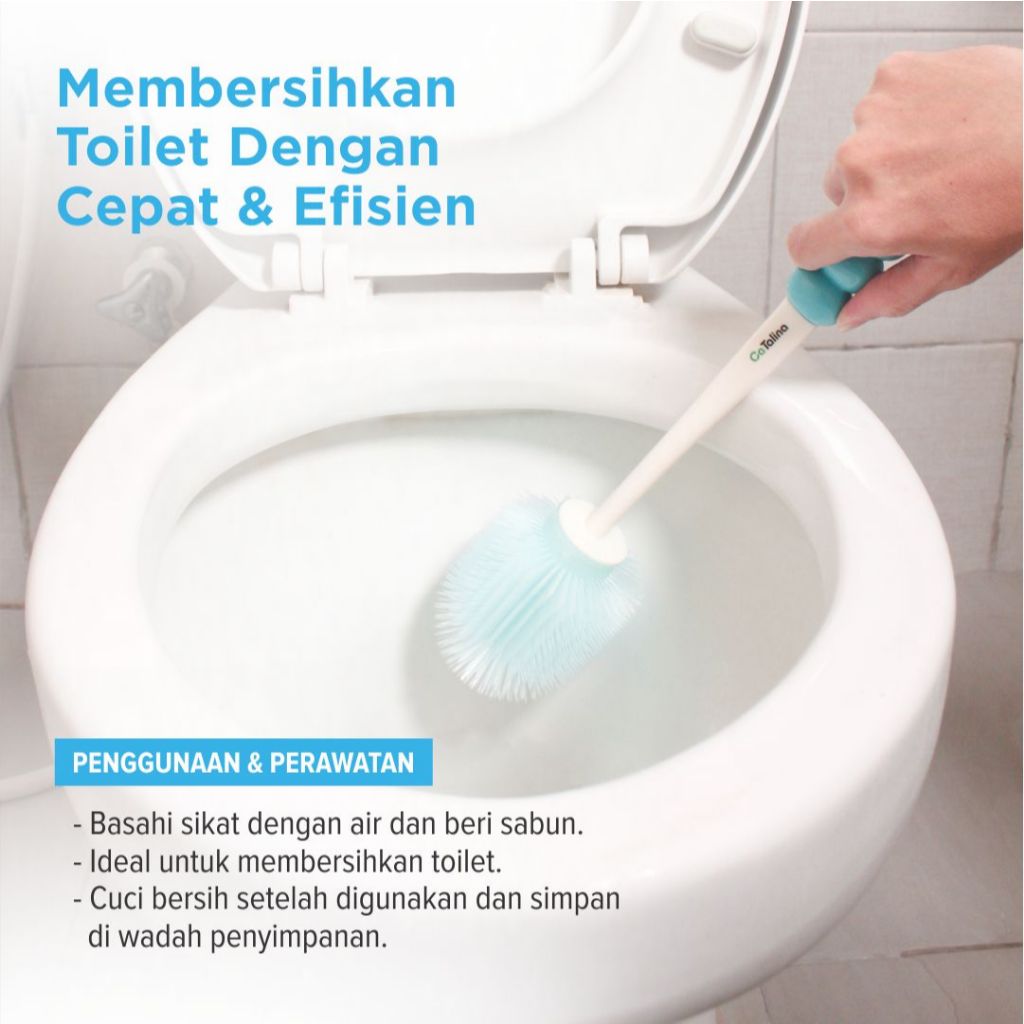Sikat toilet Silikon sikat WC Pembersih kamar mandi - Gambar 4