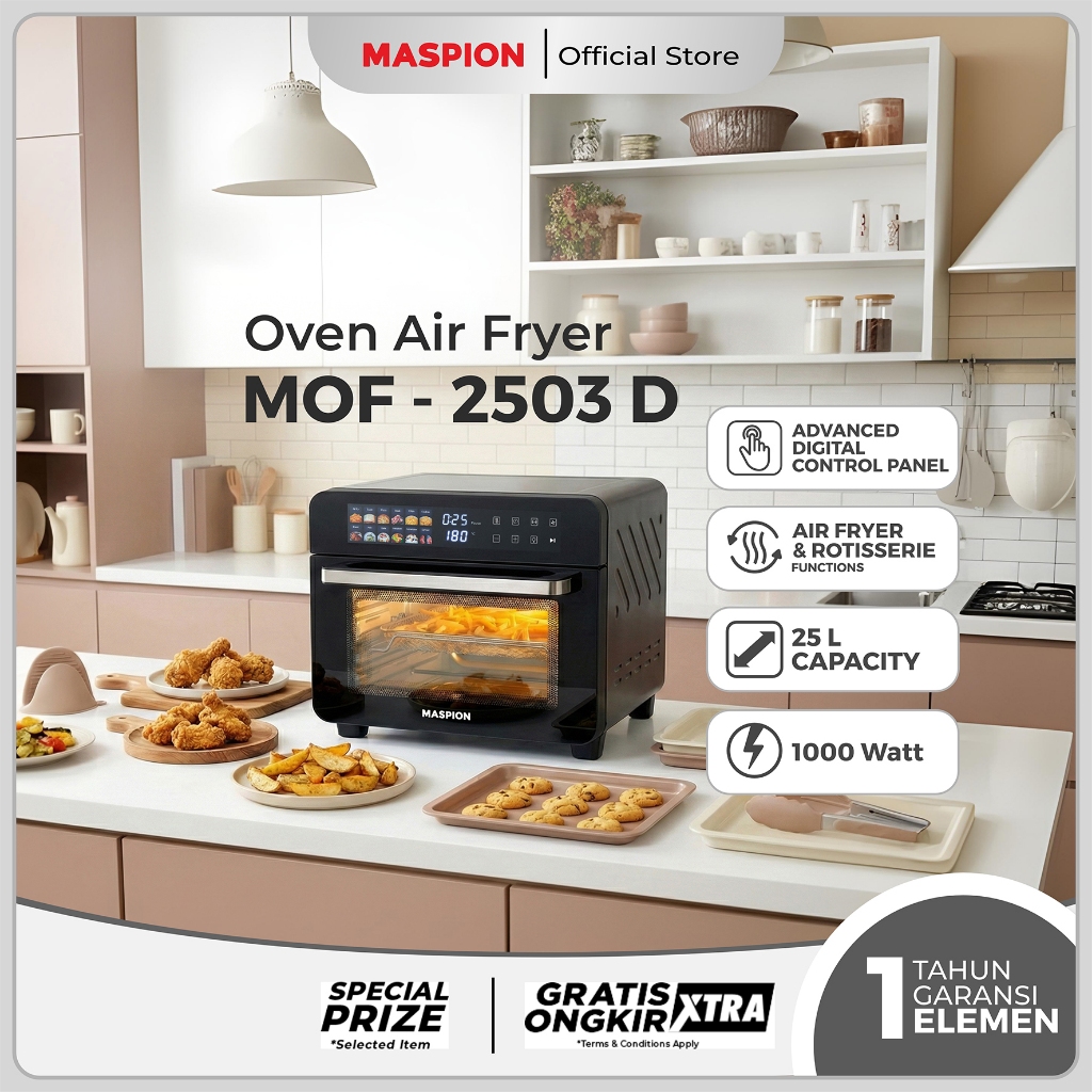 Maspion Tungku Pemanggang Oven Air Fryer MOF-2503D