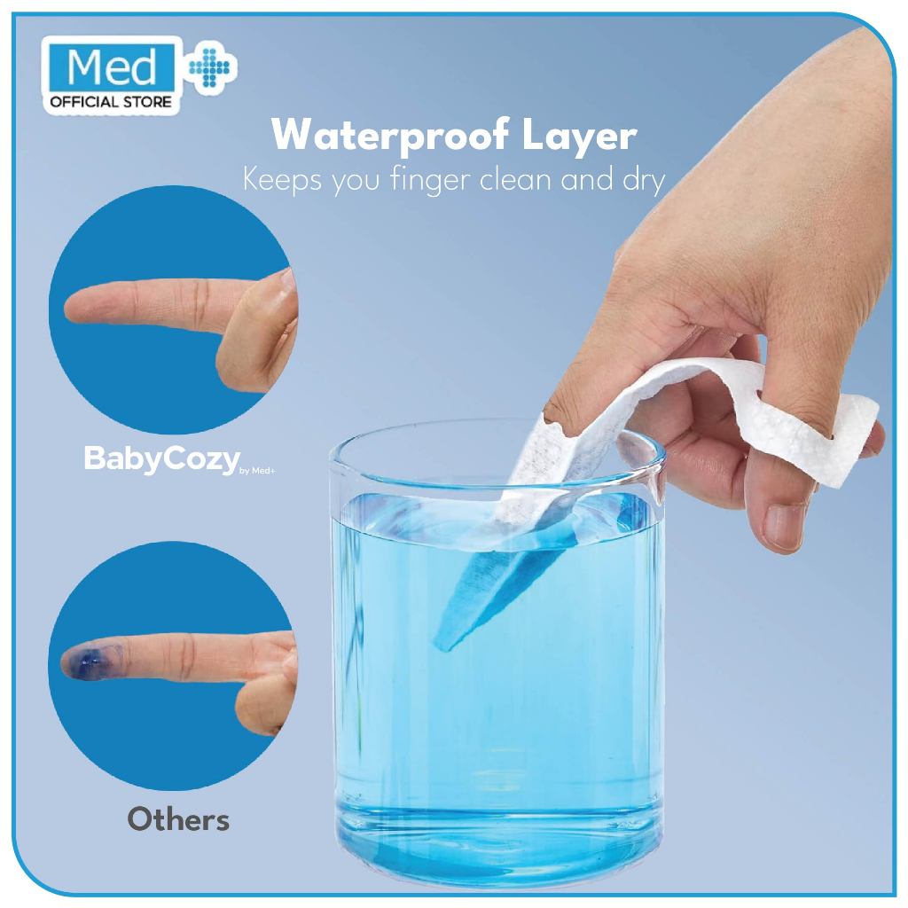Med+ Pembersih Lidah Gigi Mulut Bayi Baby Oral Cleaner Finger Wipes Tisu Jari Mulut Kasa 30 Pcs - Gambar 3