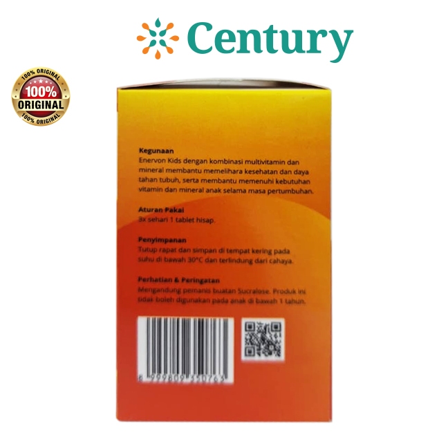 Enervon Kids Tablet Hisap Multivitamin Rasa Jeruk Isi 21 Tab / Supplement Kesehatan Anak / Vitamin C anak - Gambar 3