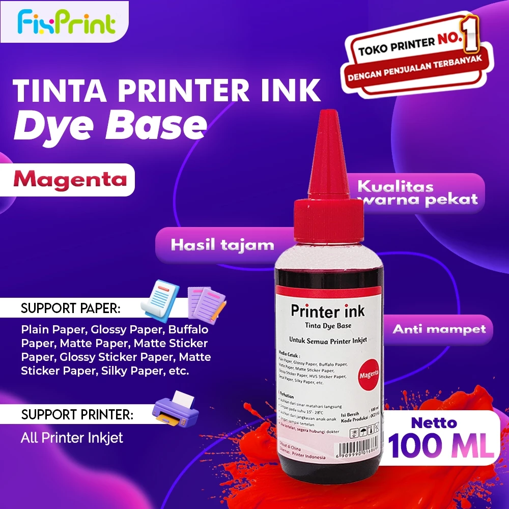 FixPrint Tinta 100ml Dye Base Cartridge Infus Printer 678 680 682 802 803 685 Printer 2135 2335 2336 - Gambar 4