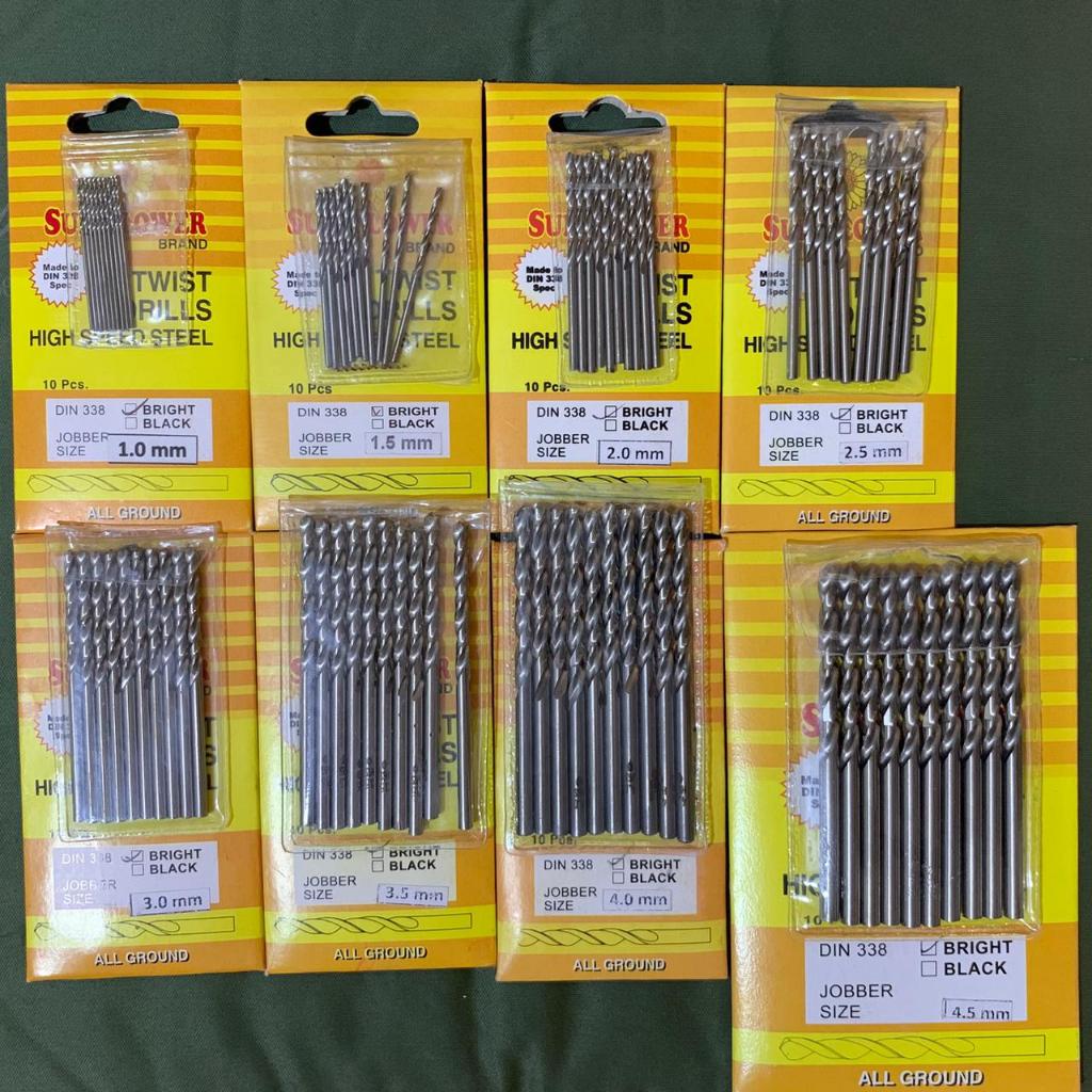 SUN FLOWER Matabor Besi 1mm 1.5mm 2mm 2.5mm Tahan Lama Baja Awet Bor Kayu Kusen - Gambar 4