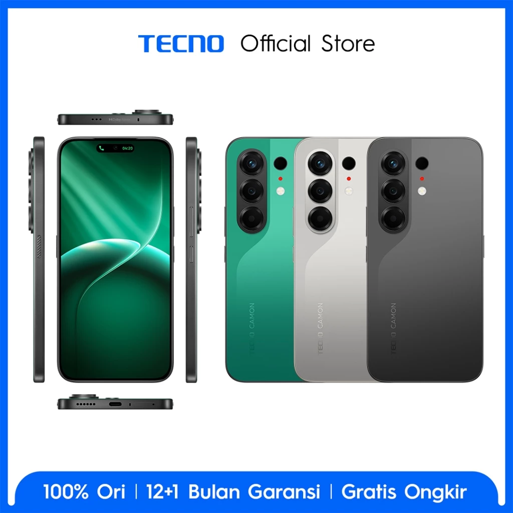 [SUPERZOOM FLASHSNAP] TECNO CAMON 50 8GB+8GB*/256GB, 50MP Sony + 8MP Ultra Wide, 32MP Front Camera, 1.5K 144Hz AMOLED, Mediatek Helio G200 Ultimate , IP69K, 45W Ultra Charging, camon50 - Gambar 3