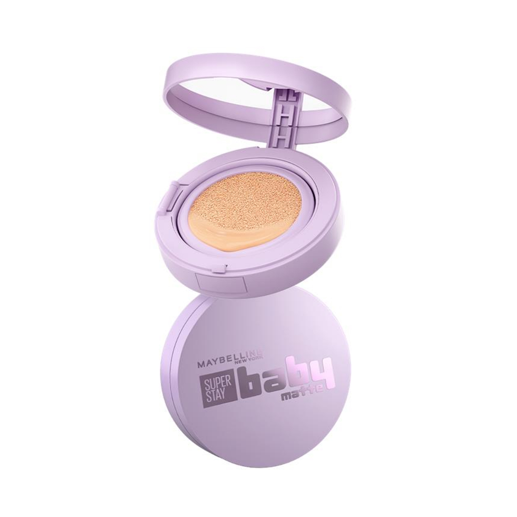 MAYBELLINE OFFICIAL Superstay Baby Matte Cushion 24H Baby Smooth Blurring Matte Oil Control Full Coverage Refill Transferproof Waterproof Matte Makeup Tidak Transfer Minim Oksidasi Cocok Untuk Kulit Berminyak Kulit Kering - Gambar 3
