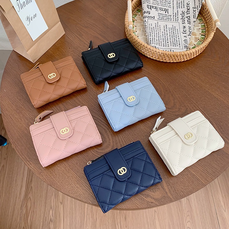 Dompet Wanita Kulit Mini Solid Berkualitas Tinggi - Gambar 2