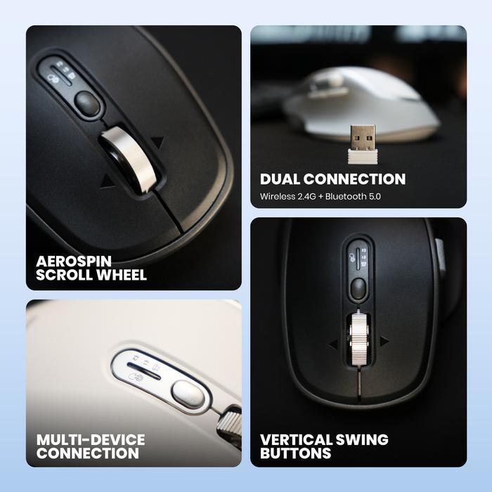 Rexus Flow QZ20 / QZ-20 / QZ 20 Mouse Office Wireless Ergonomic Silent Click - Gambar 2