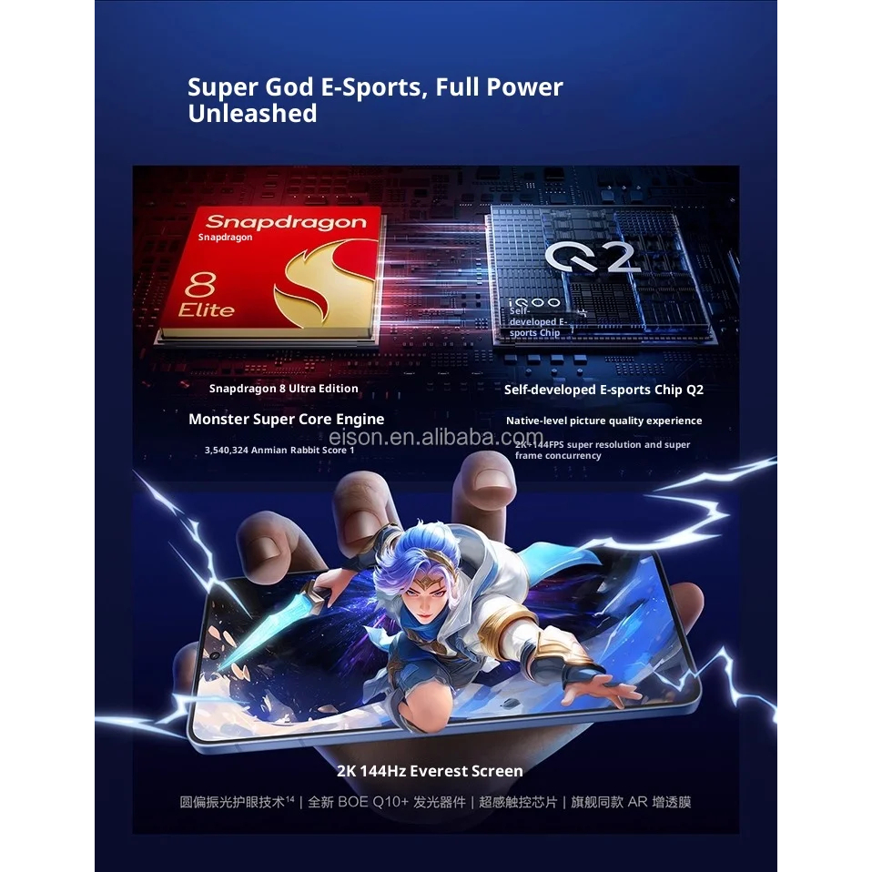 IQOO Neo 11 5G 6.82"AMOLED 144HZ Snapdragon 8 Elite 7500mAh 100W - Gambar 2