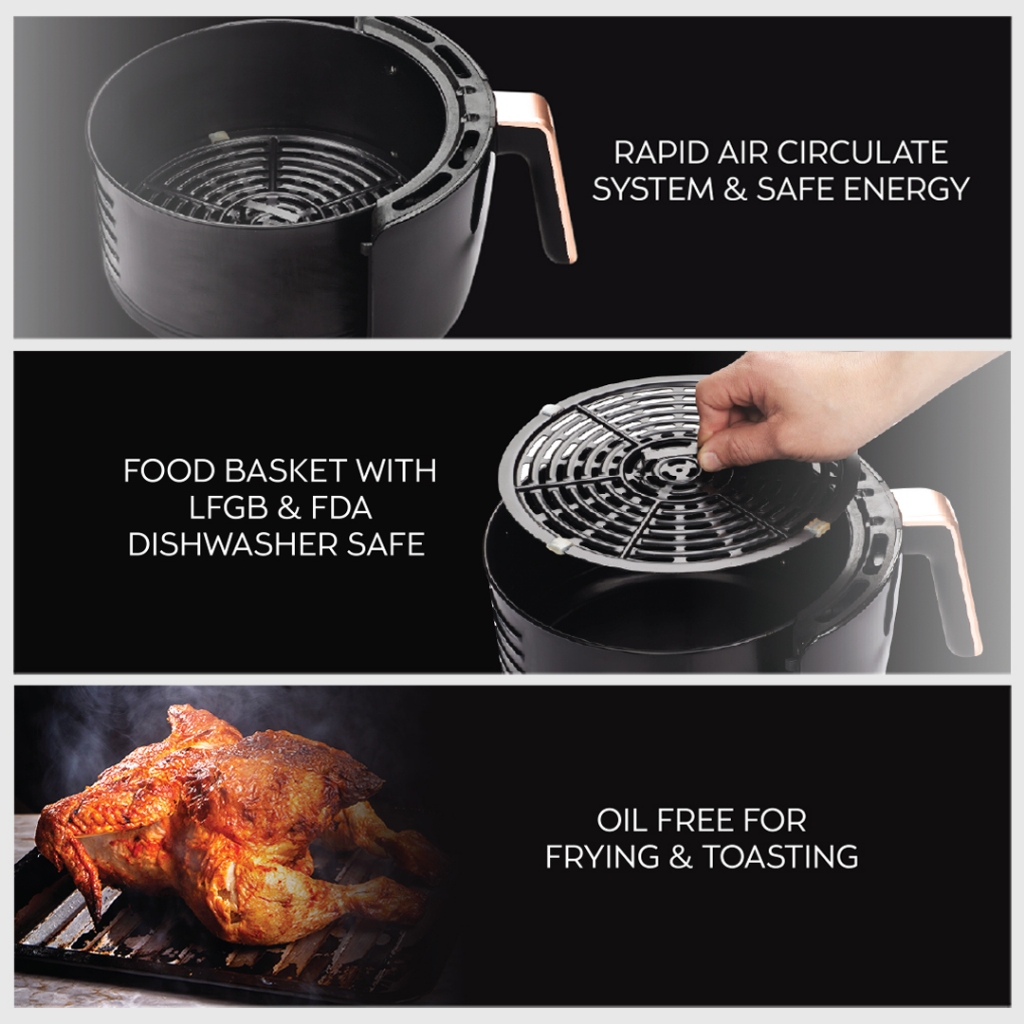 Oxone OX198N Mini Air Fryer 280 Derajat Healthy Fryer Premium 2,4 L - Gambar 3