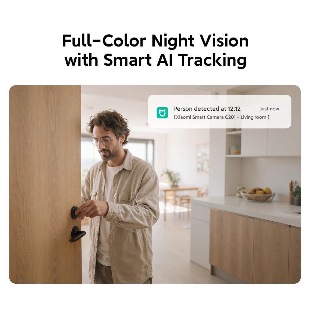 Xiaomi Smart Camera C201 / C200 / 1080p Full HD Kamera 2MP / Full-Color Night Vision dengan Smart AI Tracking / Pelindung Lensa Fisik / 360° Pan-Tilt View & Panggilan Dua Arah Real Time [Official Store] - Gambar 3