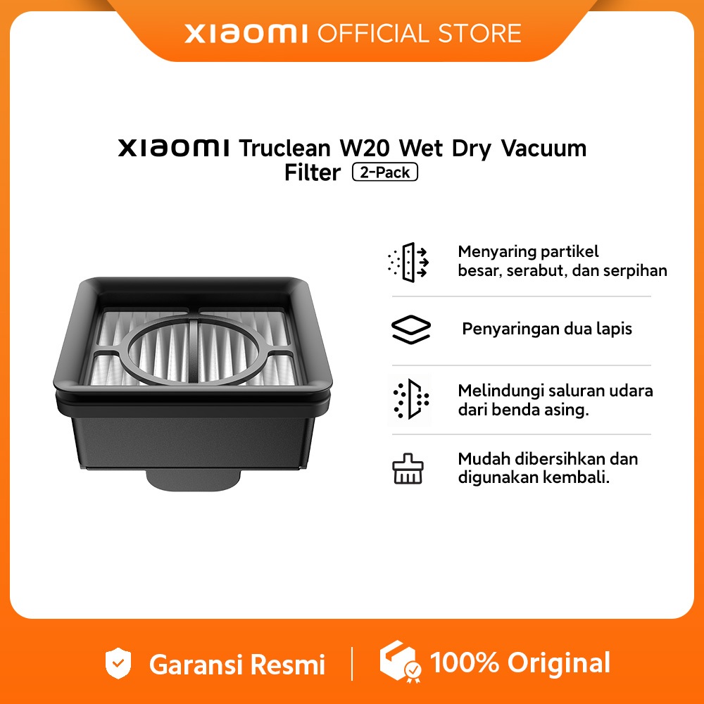 Xiaomi Truclean W20 Wet Dry Vacuum Filter (2-Pack) / Filter efisiensi tinggi yang mampu menyaring partikel berukuran besar [Offiial Store]
