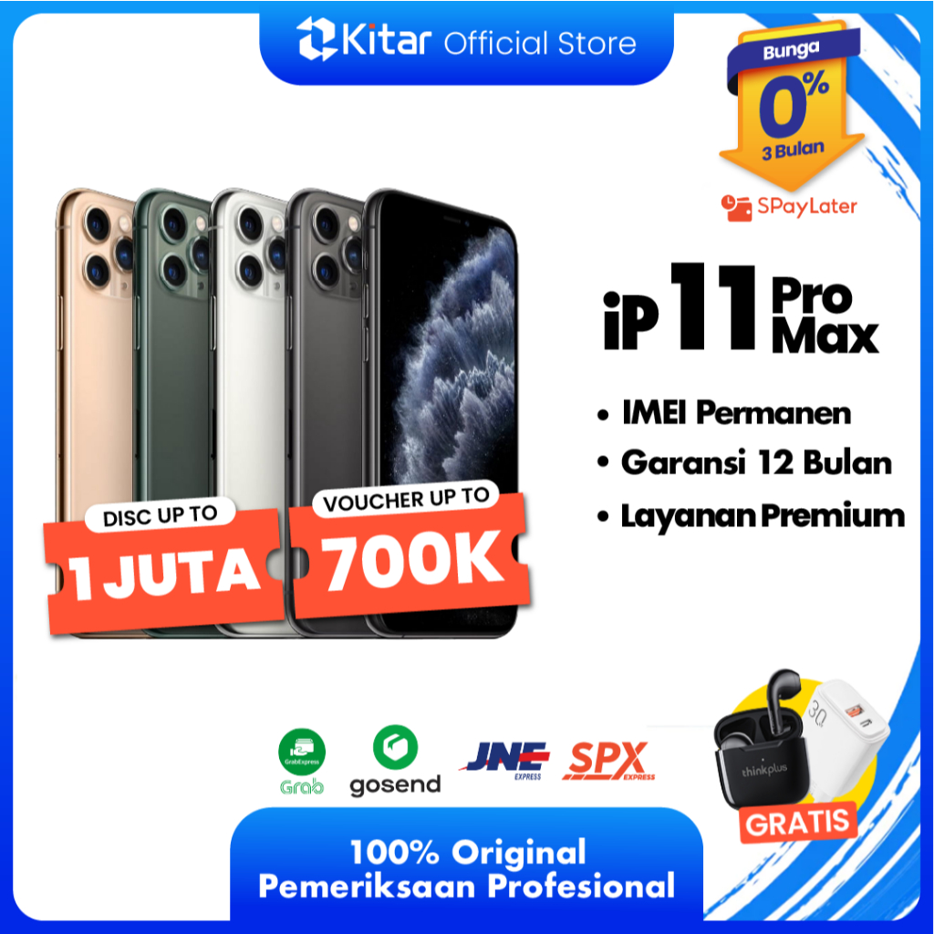 iPhone 11 Pro Max ex iBox Beacukai IMEI Permanen Garansi 12 Bln 100% Original Second iPhone FULLSET 64GB 256GB 512GB 1TB