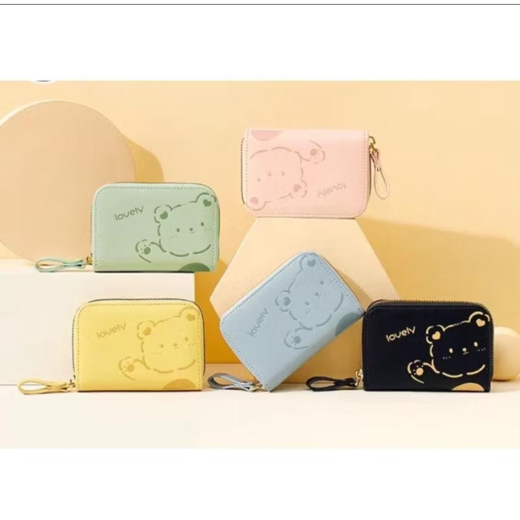 Dompet Kelly Belly Love Dan Bunga Dompet Id Card Resleting Wanita - Gambar 3
