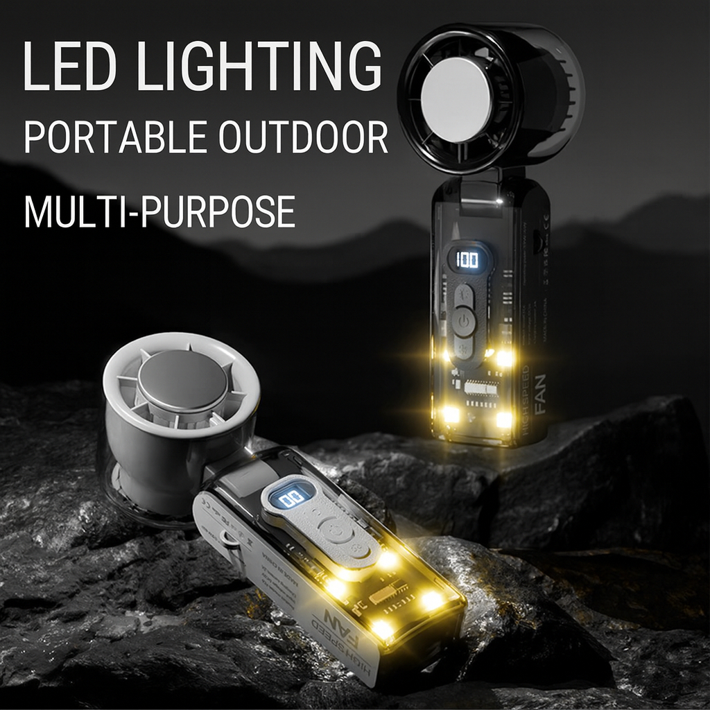 Kipas Angin Portable 100 Level LED Lipat Tahan Lama - Gambar 4
