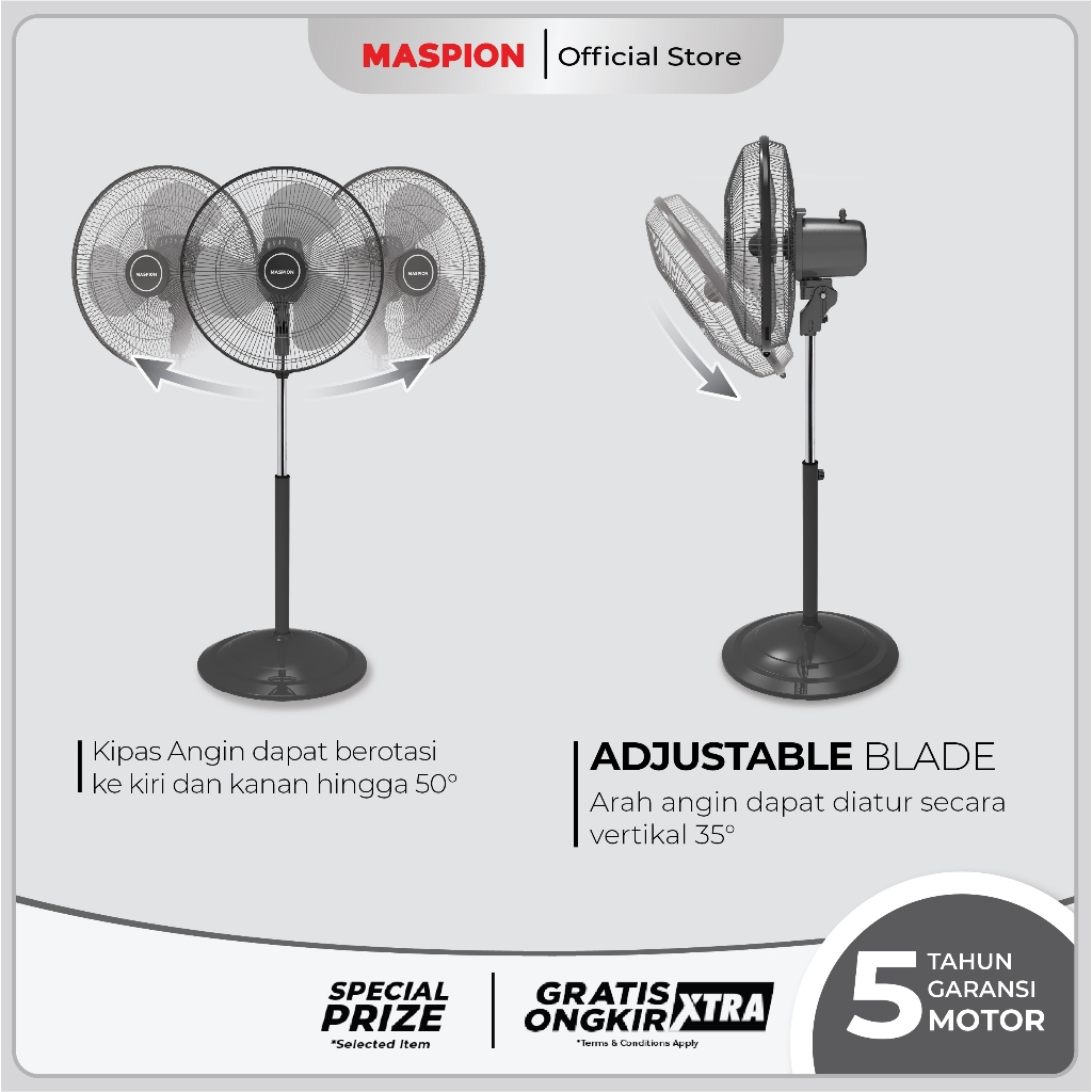 Maspion Stand Fan Kipas Angin Berdiri 16 Inch F-412 S - Gambar 3