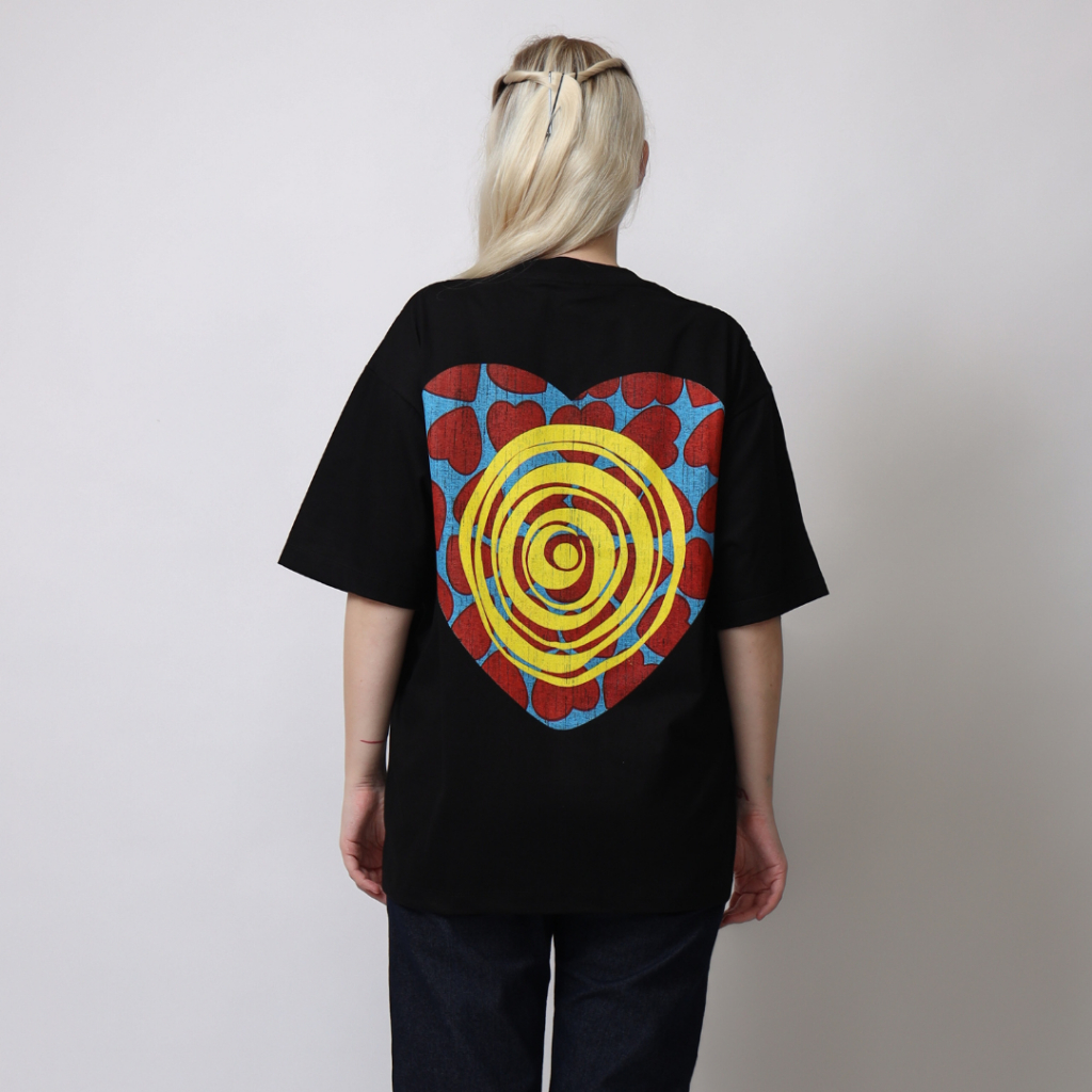 GENZ Kaos Oversize UNISEX  NIRVANA - T Shirt Vintage NIRVANA LOVE Black Cotton Combed 20s foto 4
