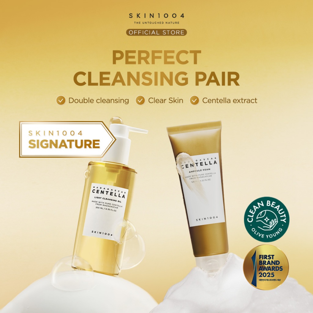SKIN1004 Perfect Cleansing Pair (Centella Cleansing Oil 200ml + Ampoule Foam 125ml)