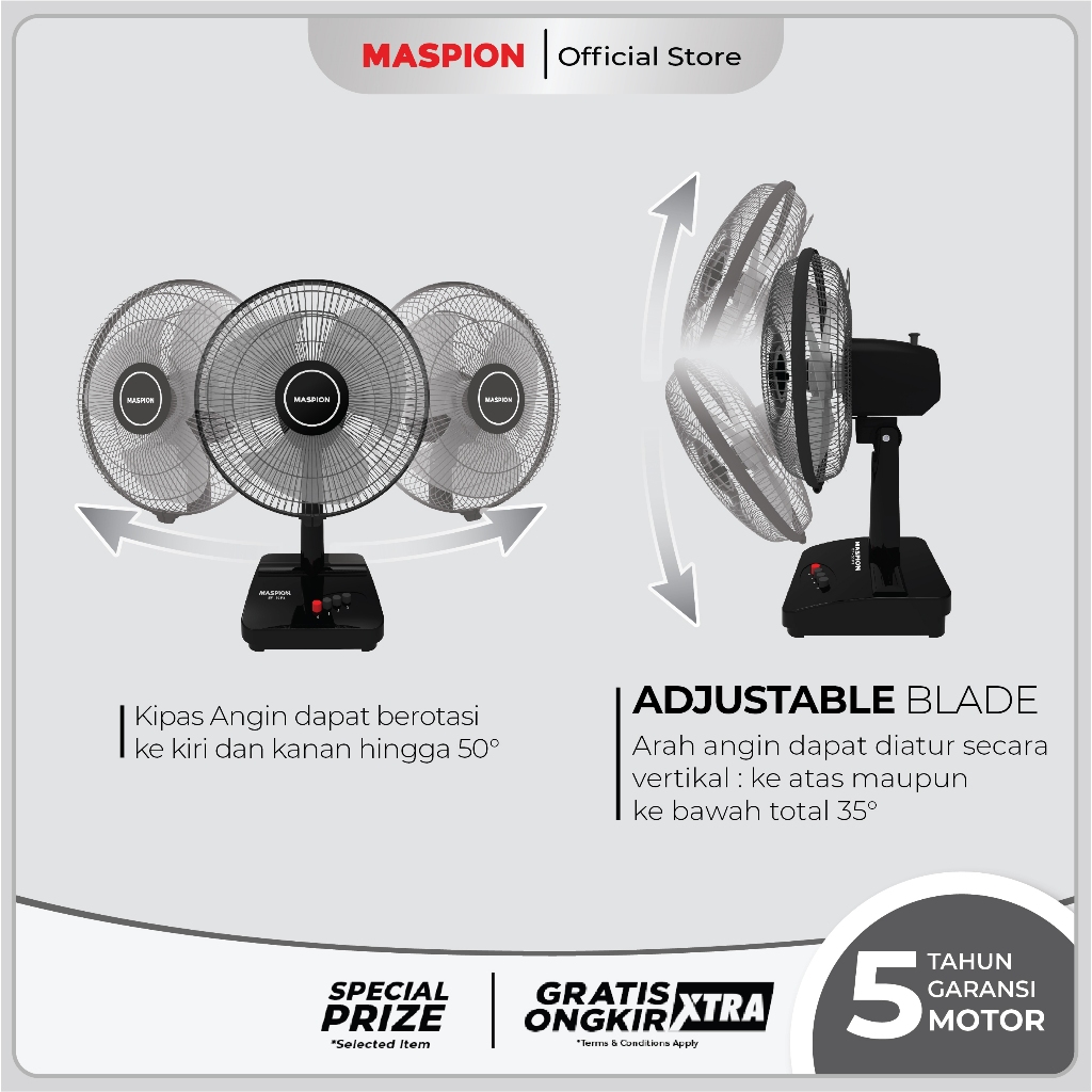 Maspion Kipas Angin Meja Desk Fan 12 Inch EF-30 P2 - Gambar 3
