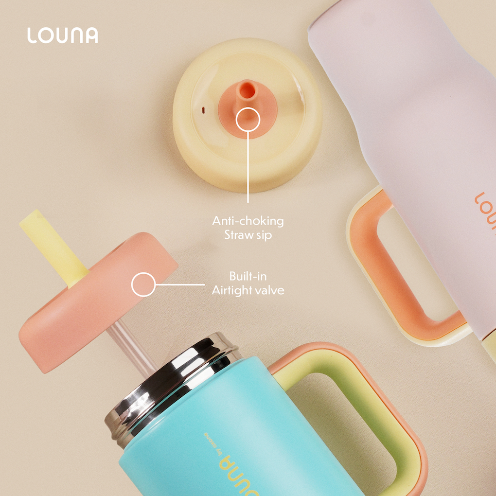 Louna LO302 Handee Kids Tumbler – 650ml (Peach / Coral / Lagoon) - Gambar 3