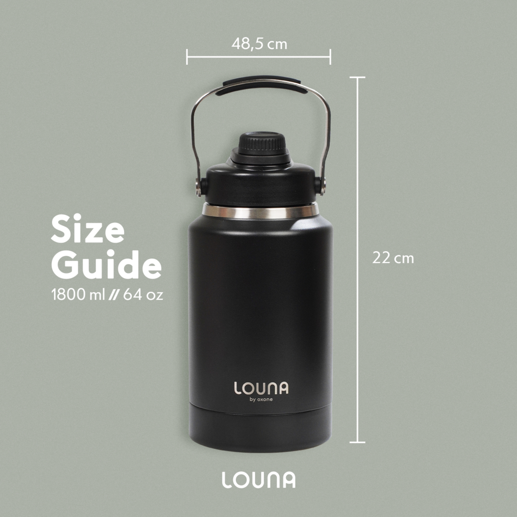 Louna LO002 JumboTREK Stainless Steel Water Bottle with Bottom Compartment – 64oz 1800ml - Gambar 2
