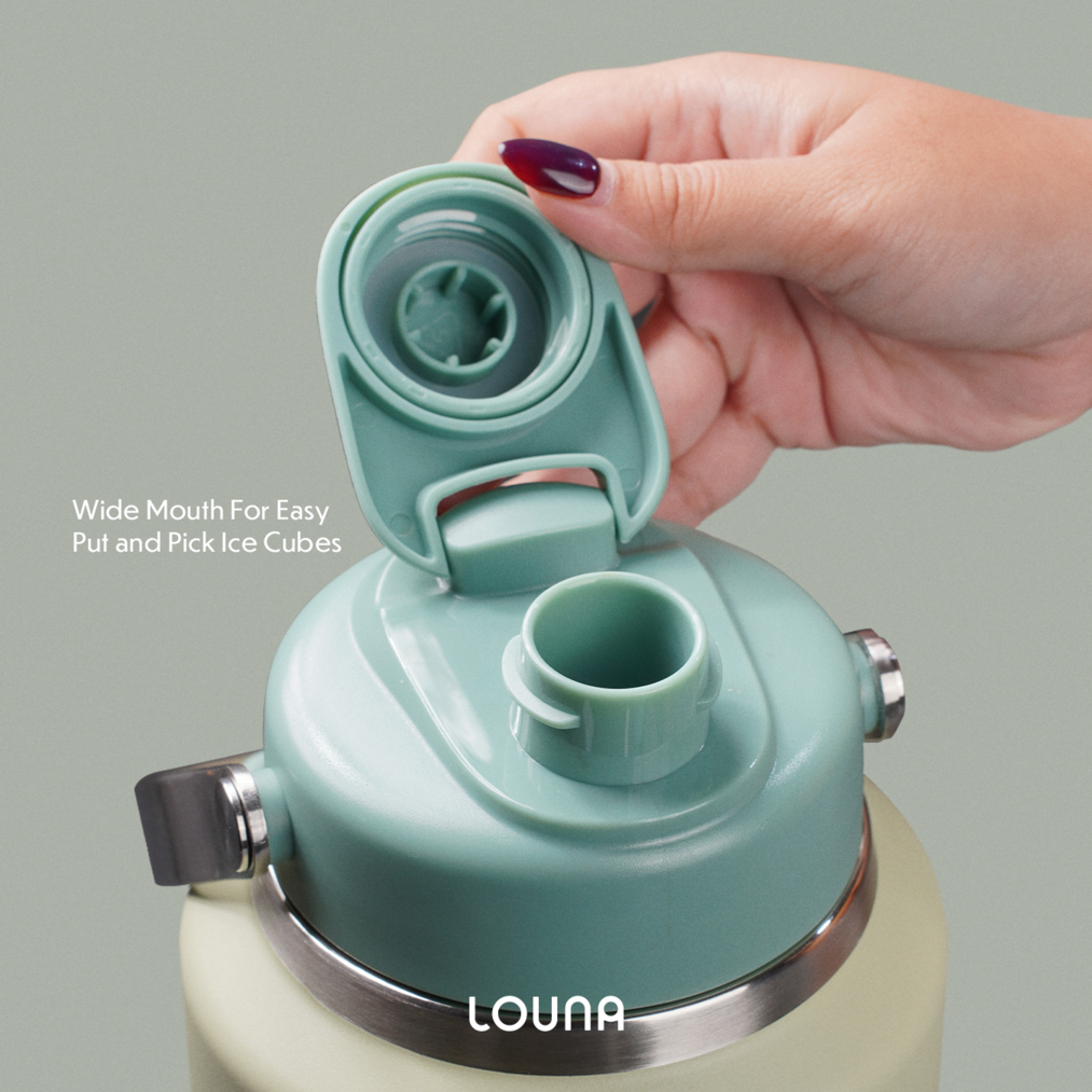 Louna LO002 JumboTREK Stainless Steel Water Bottle with Bottom Compartment – 64oz 1800ml - Gambar 4