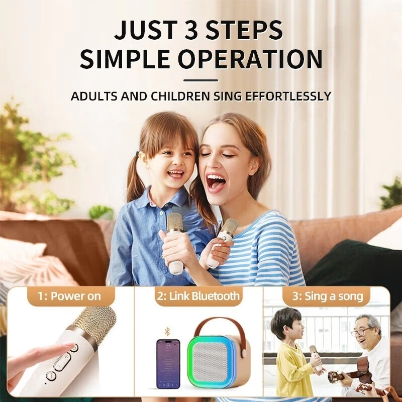 [COD] Karaoke Bluetooth Speaker Wireless With MIC RGB Light Super Sound Quality Home Party Speaker - Gambar 2