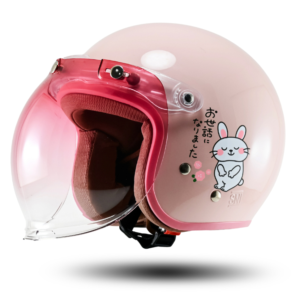 Helm Bipplast Vista Kaca Bubble Helem Bogo Cewek Aesthetic Wanita Hijab Kekinian Lucu Pastel Kaca Datar SNI - Gambar 2