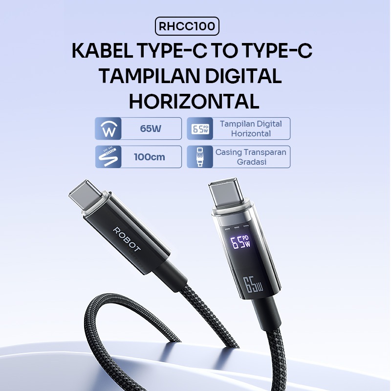 Robot Kabel Data 65W Fast Charging Anti Kusut - Gambar 3
