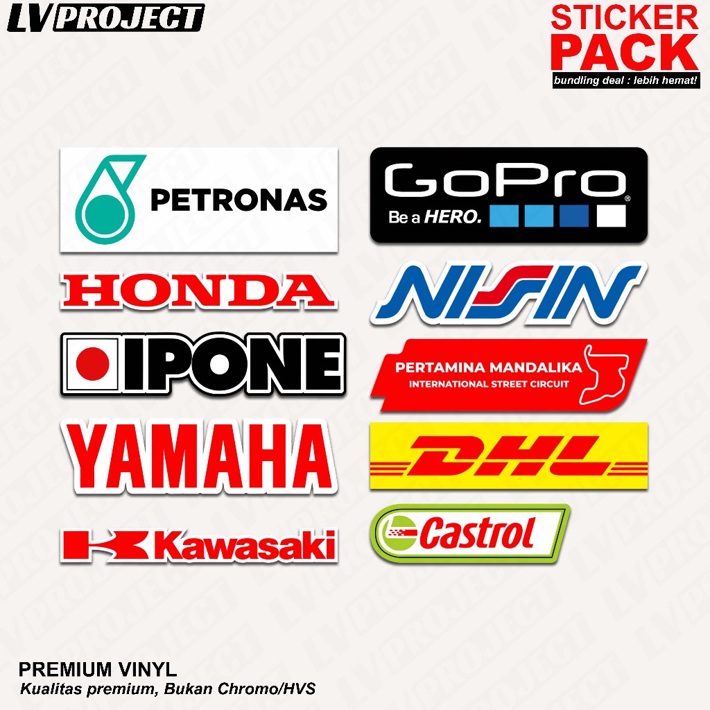 Motorcycle Racing Pack Stickers, Glossy Vinyl Stickers, Waterproof ...