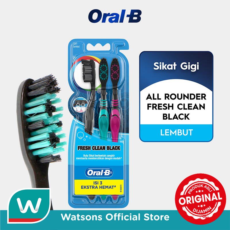 Oral-B Sikat Gigi All Rounder Fresh Clean Black 3'S