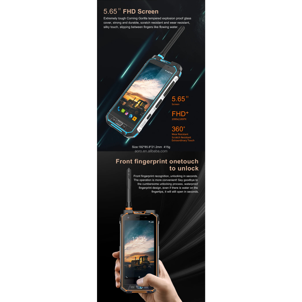 AORO M5 5G Explosion Proof 8GB 256GB Hp Dual Sim Fingerprint Zone 1 Atex Walkie Talkie Rugged - Gambar 4
