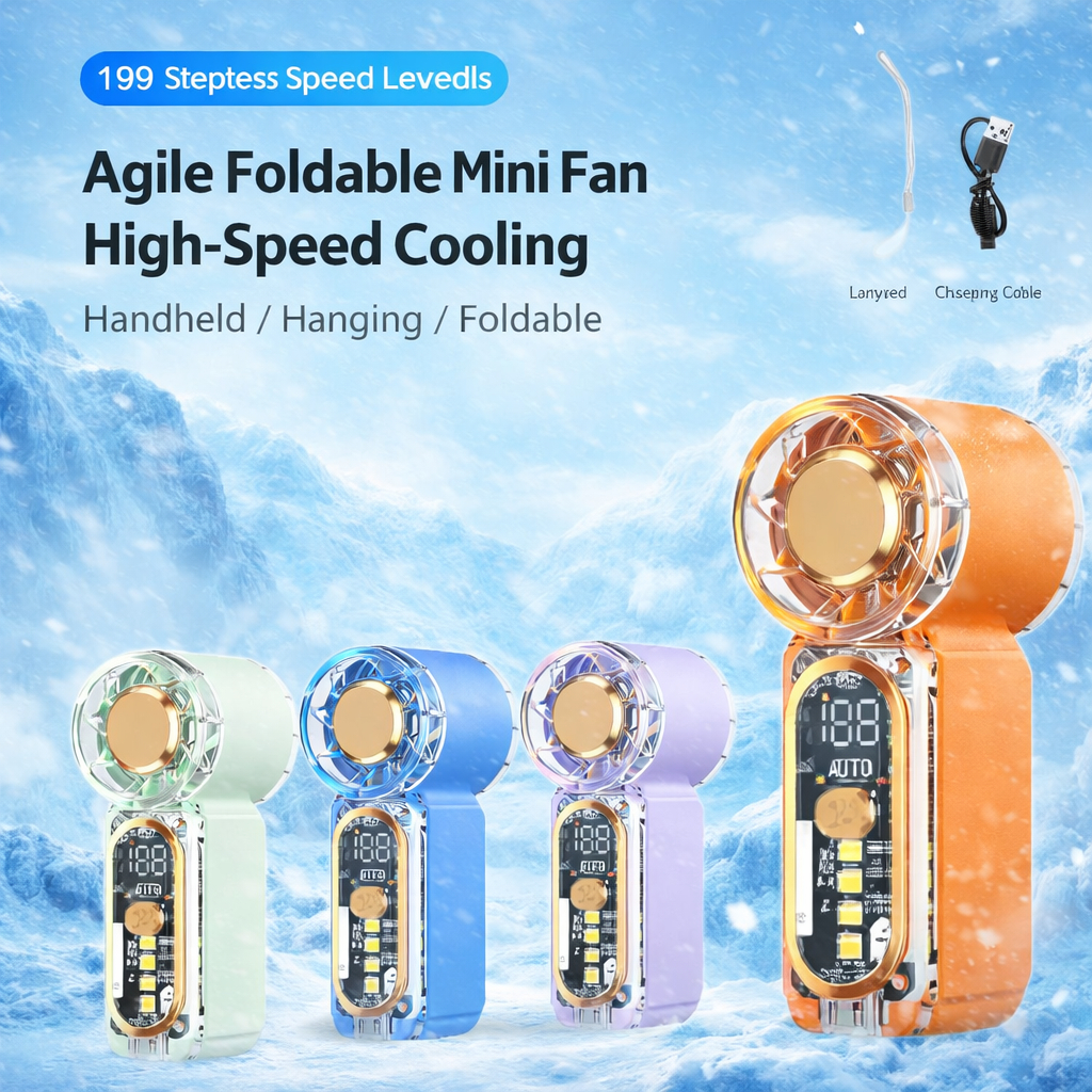 Mini Handheld Turbo Fan LED Display Type-C