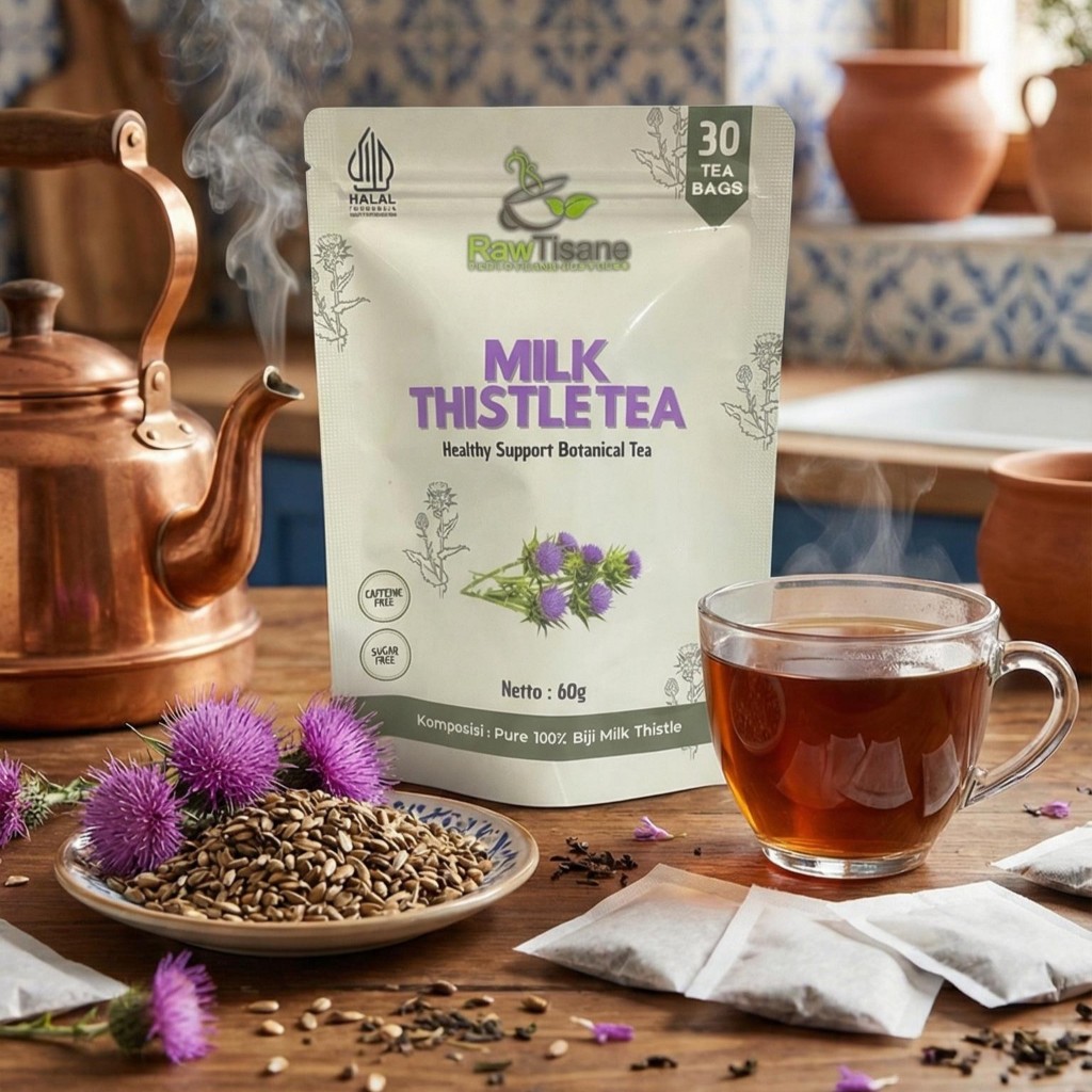 RAW TISASE Milk Thistle Tea: Thistle Milk Bean Tea Bags Contains 30 Tea ...