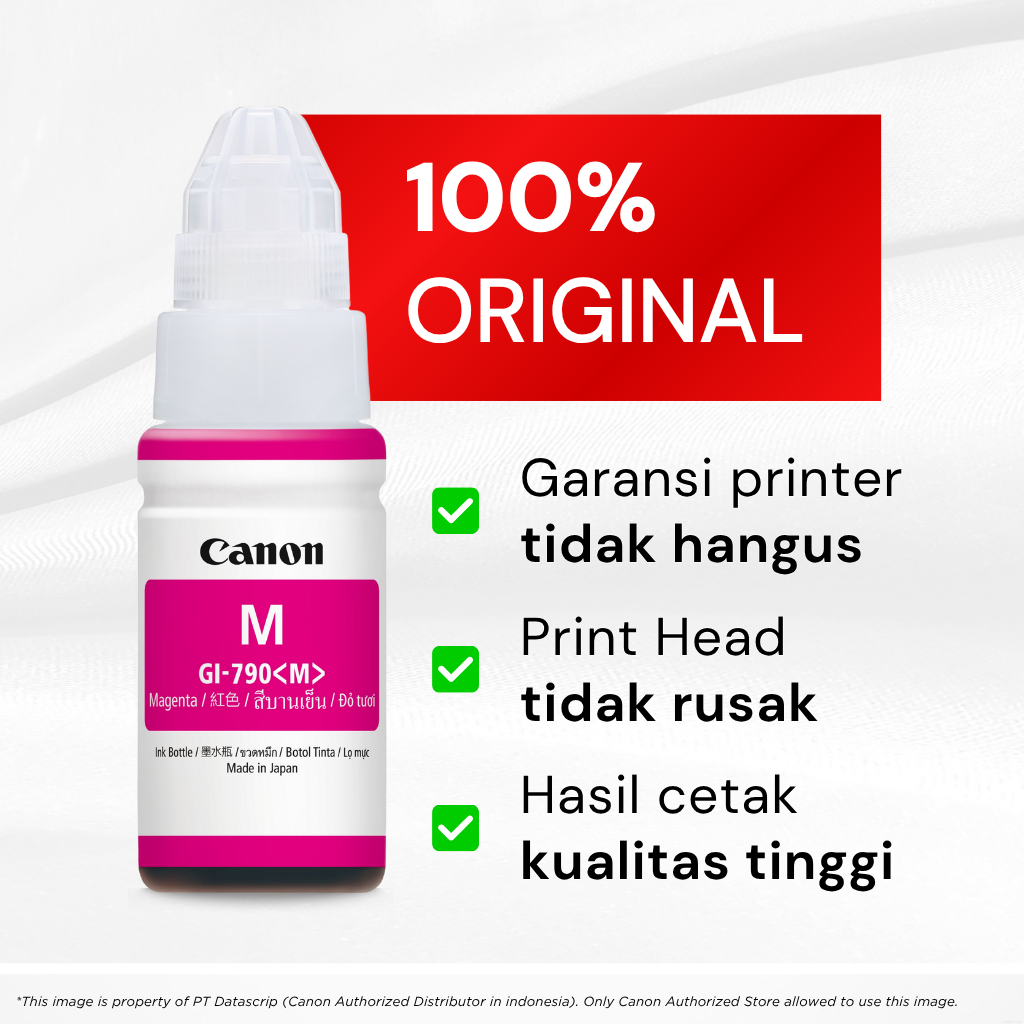 FixPrint 100% ORIGINAL Set Tinta Canon GI 790 CMYK - Printer G1010 G2010 G3010 G4010 - Gambar 4
