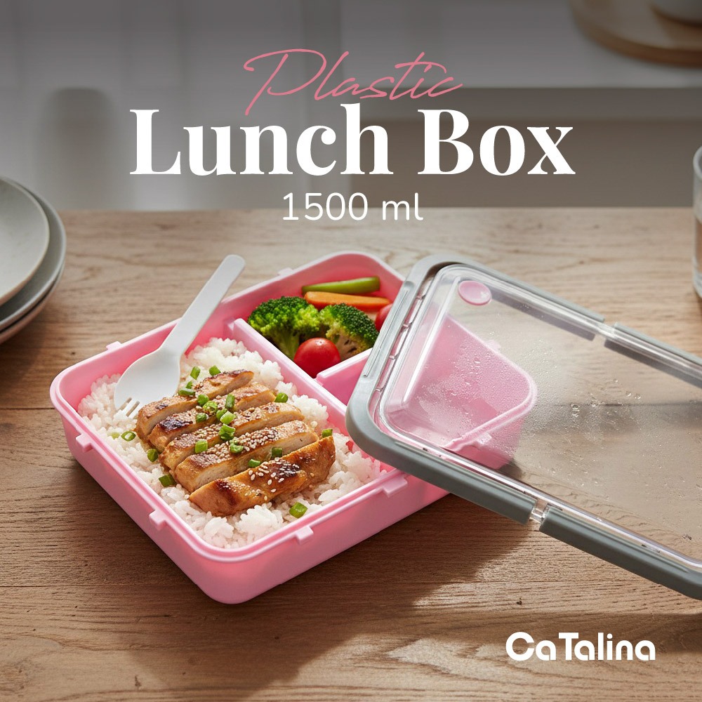 Lunch Box Kotak Makan Tepak Makan Anti Bocor Push Pull - Gambar 2