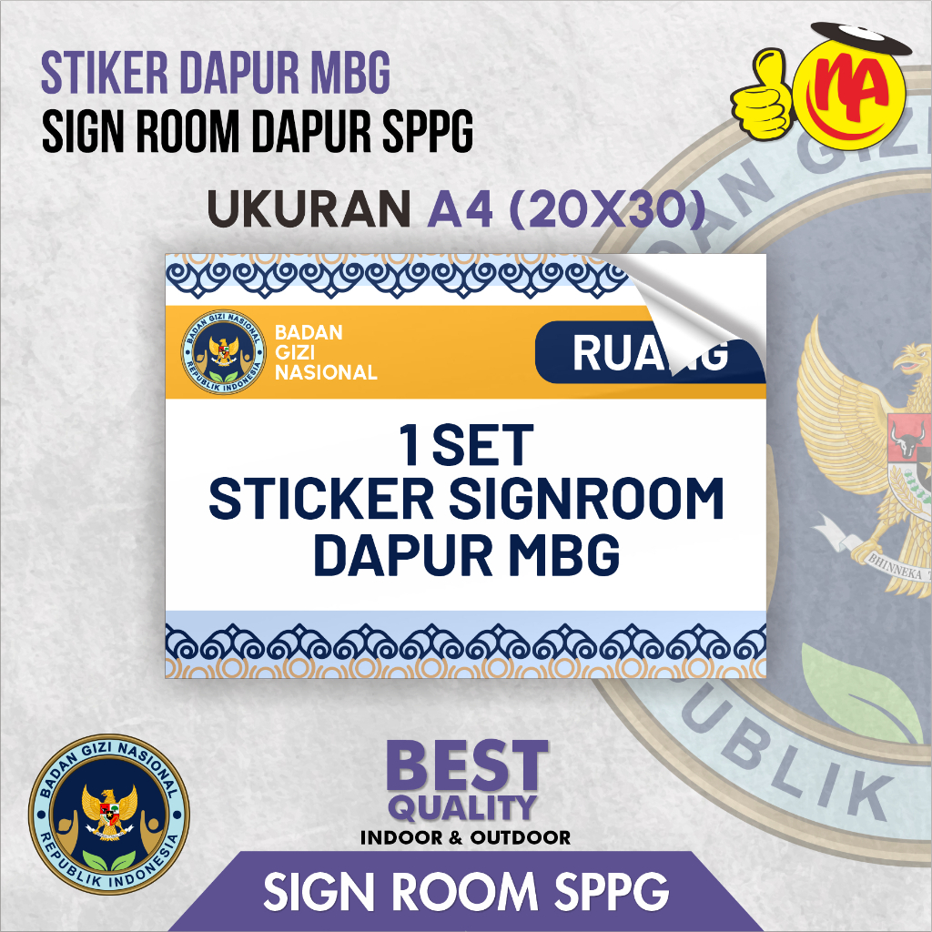 MBG Kitchen Signroom Sticker SPPG Sign Sticker/ BGN Kitchen Sticker ...