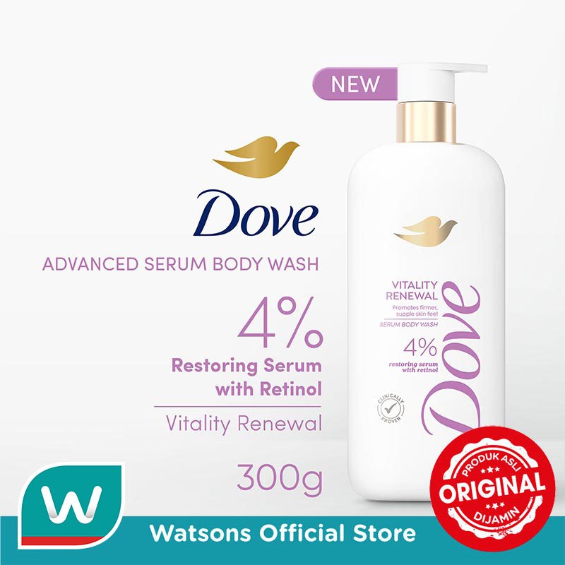 [NEW!] Dove Advanced Serum Vitality Renewal Body Wash - Sabun Mandi Cair untuk Menutrisi dan Mengatasi Tanda Penuaan Kulit 300g