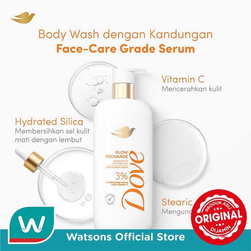 [NEW!] Dove Advanced Serum Glow Recharge Body Wash - Sabun Mandi Cair untuk Mencerahkan Badan 300g - Gambar 3