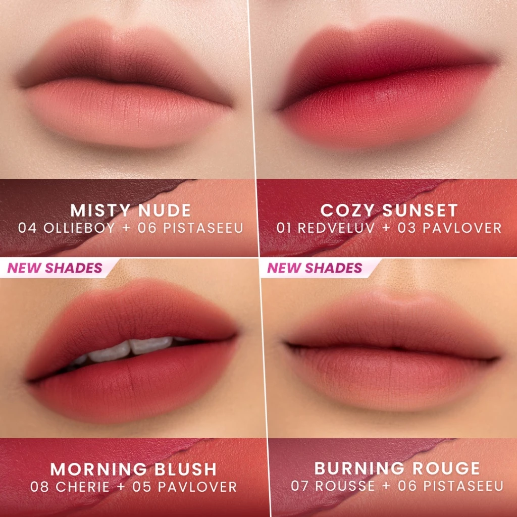 [NEW SHADES] Hanasui Next Level Blurry Tint - Lip Tint Watery To Blur Lightweight Tahan Lama Velvet Finish Powdery Tint Blurring Effect Stain Lasting Up to 8H Lip Stain Lipgloss Liptint Lipstik Lipcream Lip Matte Makeup Official Store - Gambar 4