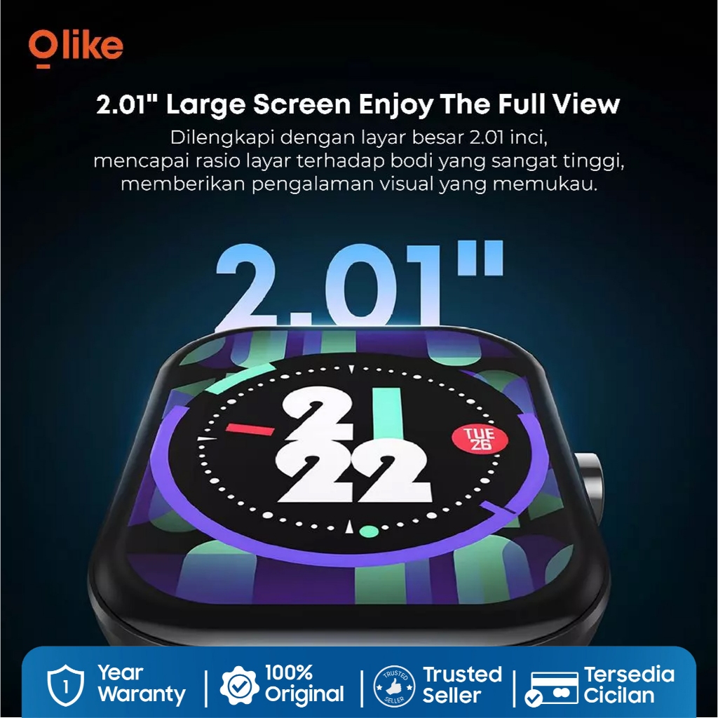 OLIKE Smartwatch META S1 Lite Battery Up to 20 Day IP68 Bluetooth Call 100+ Sport - Gambar 4