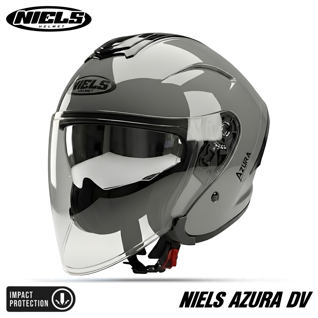 NIELS - Helm Half Face Azura Double Visor Dewasa SNI Motorcycle - Gambar 4