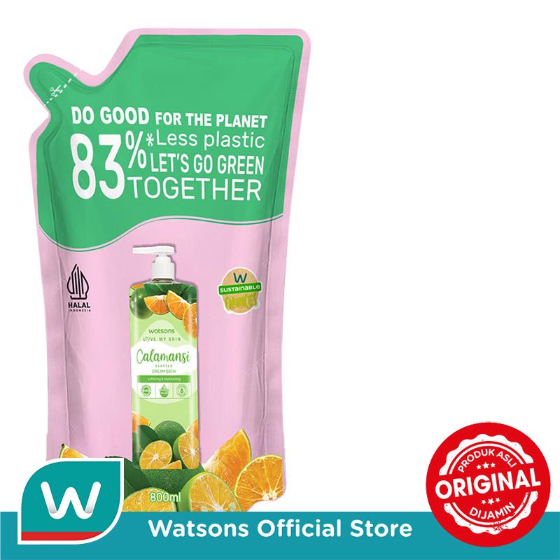 Watsons Calamansi Scented Cream Bath Refill 800ml - Gambar 2