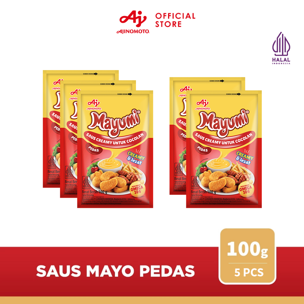 MAYUMIÂ® Mayonaise Saus Mayo Pedas 100G (5pcs) - Mayones Saus Creamy Rasa Pedas